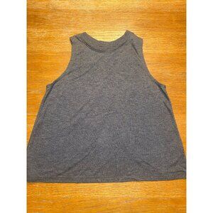 Sleeveless Heather Gray Cross-Back Womens Tank Top